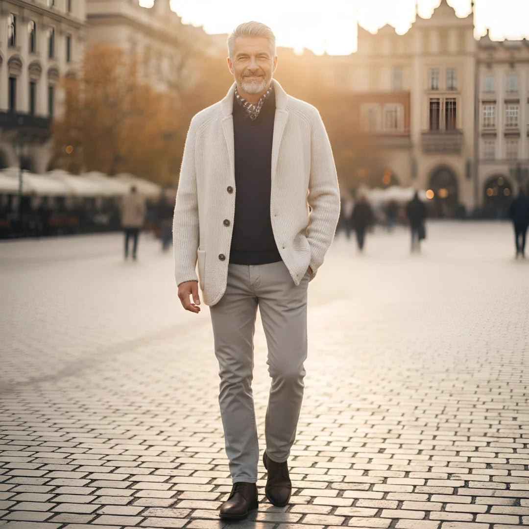 Le cardigan masculin à l’élégance intemporelle